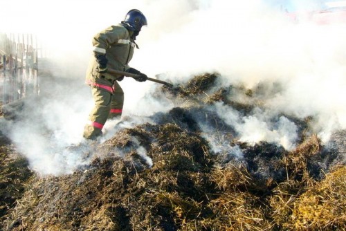 В Кваркено огнем уничтожено 3 тонны сена