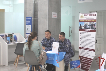 В городе Оренбурге сотрудники вневедомственной охраны рассказали о службе в Росгвардии на ярмарке вакансий В городе Оренбурге сотрудники вневедомственной охраны рассказали о службе в Росгвардии на ярмарке вакансий